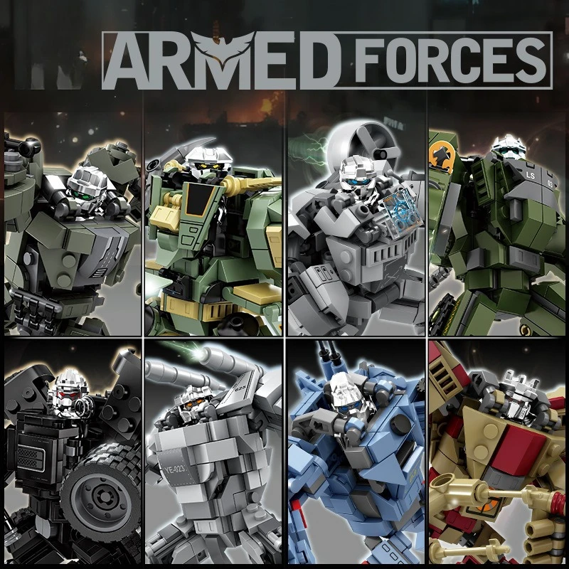 Military tanks combat aircraft mecha figures Assemble building blocks puzzle toys gifts for boys and girls 3