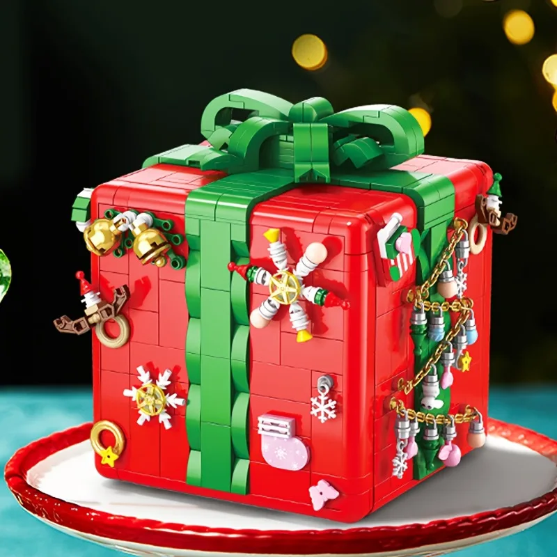 Christmas Surprise Box Building Blocks Set Novelty Toy Christmas Toy Construction Decoration Christma Santa Navida Block 2025 2