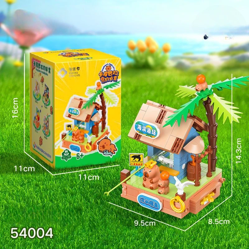 Capybara Building & Construction Toys Cartoon Kapibala Building Blocks Scene Puzzle Assembly Building Block Set Children Gift 4