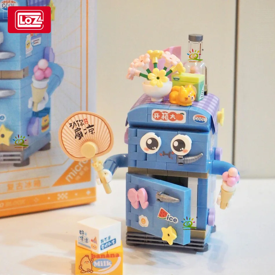 LOZ DIY Mini Refrigerator Fan Model Building Block Set Creative Television Decoration Bricks City Toys for Adult Children Gift 5