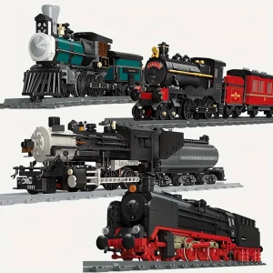 BRO1 Locomotive CN5700 GWR Steam Train Railway Express Modular Bricks Technical Model Building Blocks Kids Toys Gifts 1