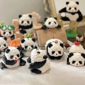 2023 New Creative MINI Chinese Animal Panda Model Building Block MOC DIY Diamond Bricks Toys for Children Boys Girls Gifts 1
