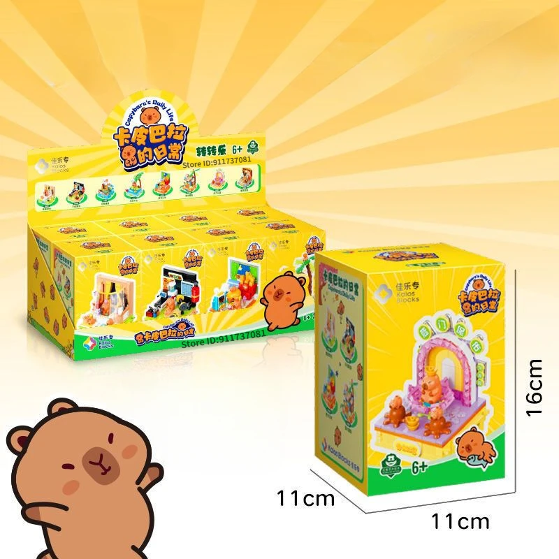 Capybara Building & Construction Toys Cartoon Kapibala Building Blocks Scene Puzzle Assembly Building Block Set Children Gift 2