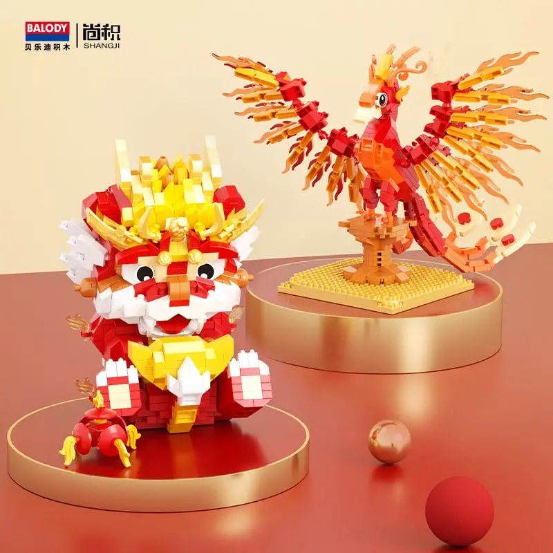Lunar New year decoration Building Set for Kids Aged 6+ Stationery Pen Holder New Year Gift for Students Chinese Festive Lucky 4