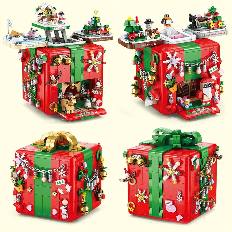Christmas Surprise Box Building Blocks Set Novelty Toy Christmas Toy Construction Decoration Christma Santa Navida Block 2025 6