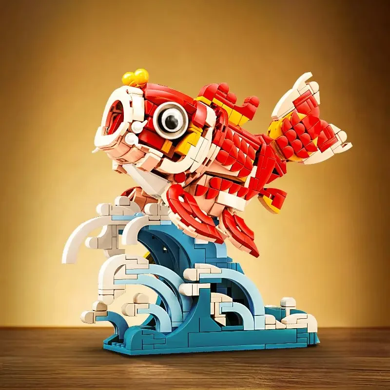 Good Luck Fish Building Blocks Compatible Bricks Chinese Lucky Product China Decoration Assembled Toy Gift New year celebrate 1