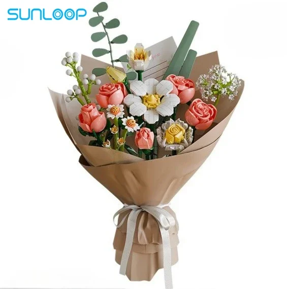 Building Blocks Flowers Bouquet Set Flowers Models Home Decor Botanical Collection Bricks Toys for Adults Mother's Day Christmas 4