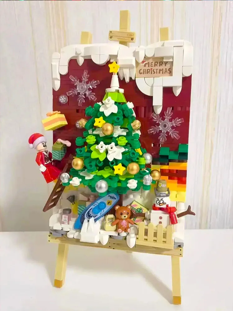LOZ Christmas Building Blocks Toy Gift Box Navida Mini Blocks New Year Assembled Christmas Puzzle Assembly Model Decoration 1223 4