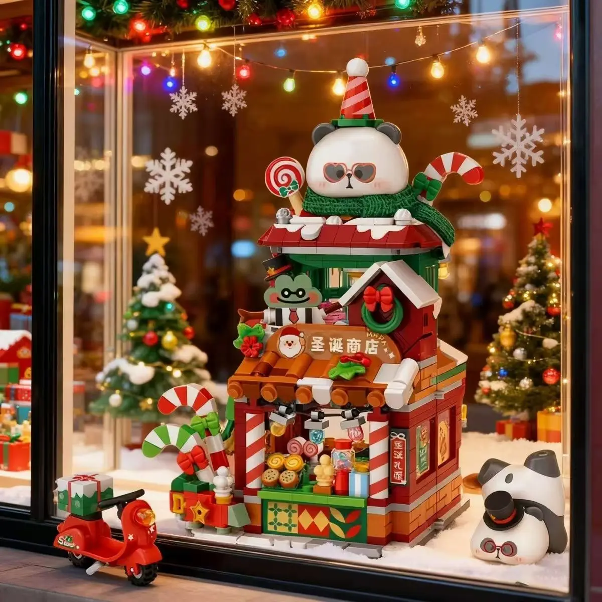 Loz Christmas Street Shop Building Blocks Izakaya Moc Architecture Store steamed bun shop Japanese Street Scene Puzzle Gift Toy 1