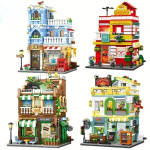 City Shop Street View Building Blocks Kit Brick Mini Blocks Construction Toys Architecture House Store Model Idea Gifts 1