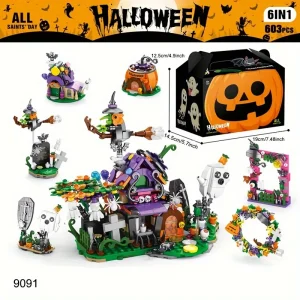 Halloween Building Blocks Kids bricks Haunted House Toys Pumpkin Festival Gift Ornaments Halloween Decoration 2025 1