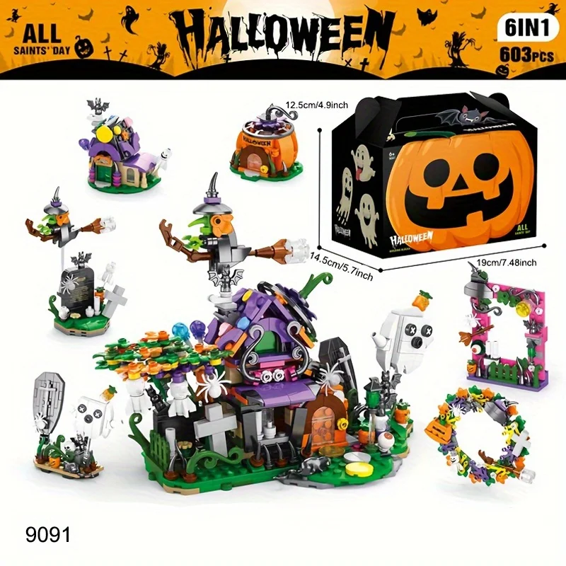 Halloween Building Blocks Kids bricks Haunted House Toys Pumpkin Festival Gift Ornaments Halloween Decoration 2025 1