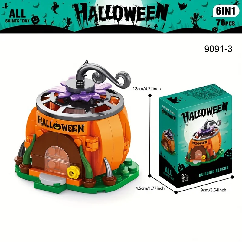 Halloween Building Blocks Kids bricks Haunted House Toys Pumpkin Festival Gift Ornaments Halloween Decoration 2025 2
