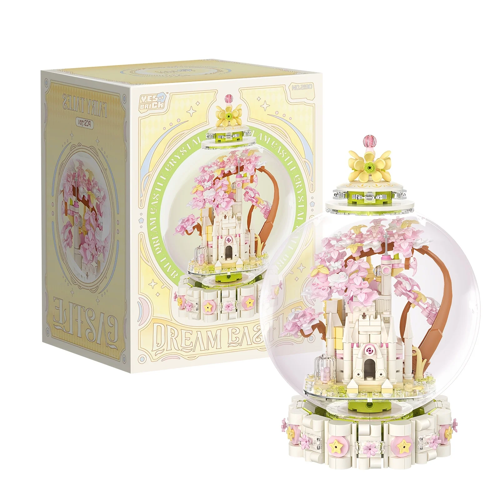 Fairy Tale Crystal Ball Castle Blocks Pink Puzzle Toy Magical Orb Floral Gift for Girls Birthday Christmas Gift for Youngster 6