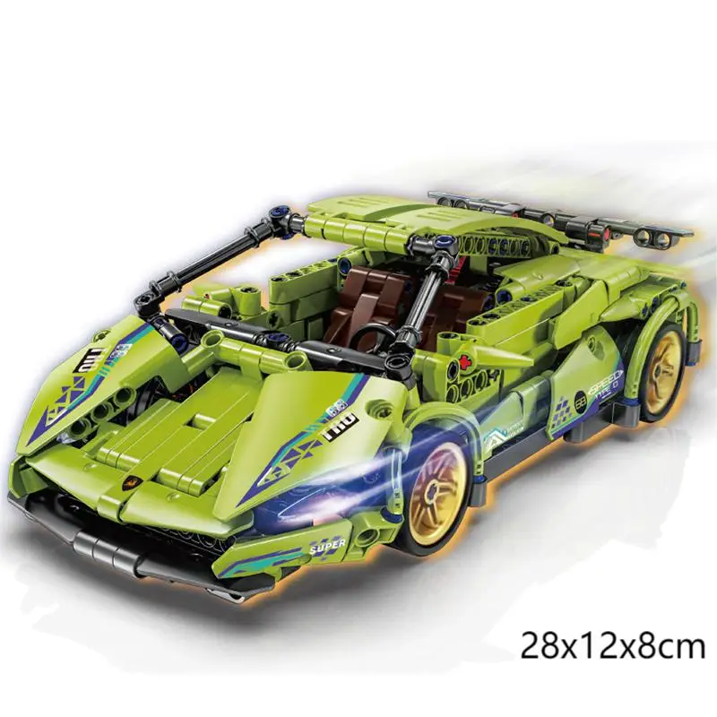 Technical Super Racing Car Model Building Blocks Automobile Pull Back DIY MOC Vehicle Bricks Children Construction Toys 6
