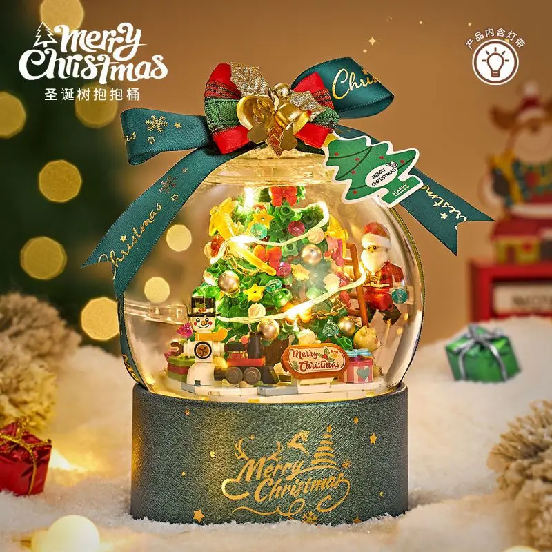 Christmas Crystal ball for girls Loz Blocks 2025 Navida New Year Xmas Tree with Cover Gift for Girls Friends Birthday 3
