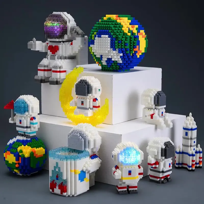 200-2880pcs Mini Micro Rocket Building Blocks Space Moon Satellite Astronaut Diamond Bricks Constructor Toys for Children Gifts 4