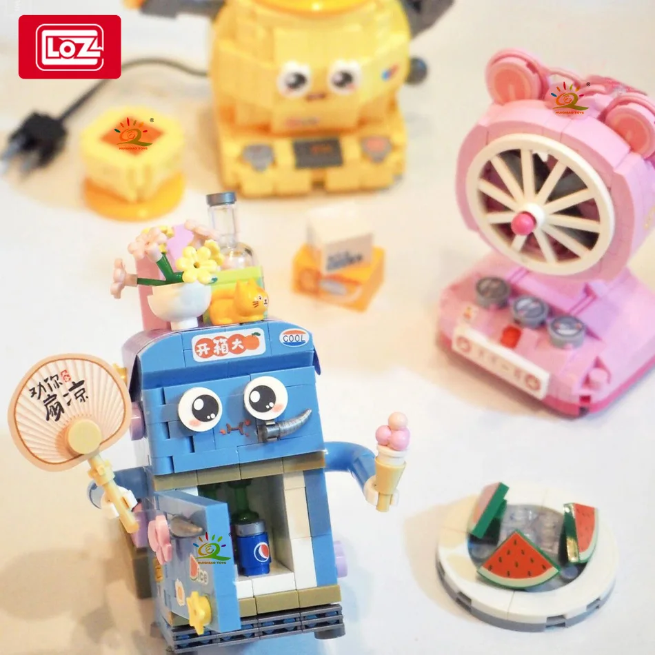 LOZ DIY Mini Refrigerator Fan Model Building Block Set Creative Television Decoration Bricks City Toys for Adult Children Gift 3