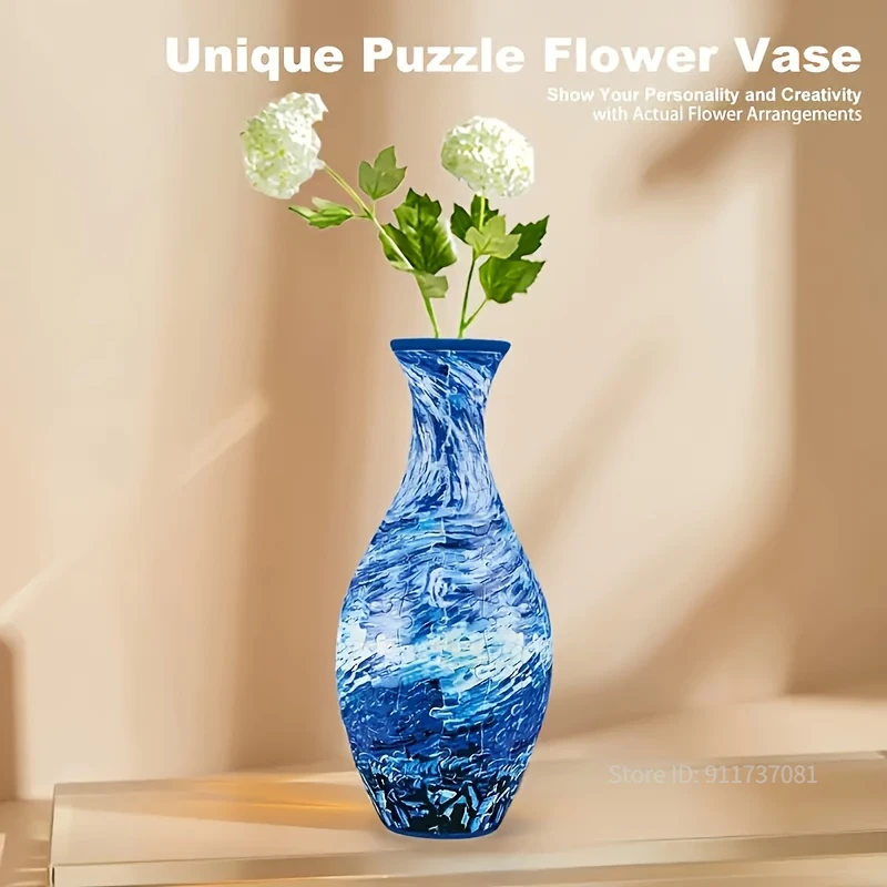 3D Puzzle Vase Adult Jigsaw 3D Art Jigsaw Vase Unique 160 Curved Plastic Puzzles Vase for Home Office Decoration 1pcs 6