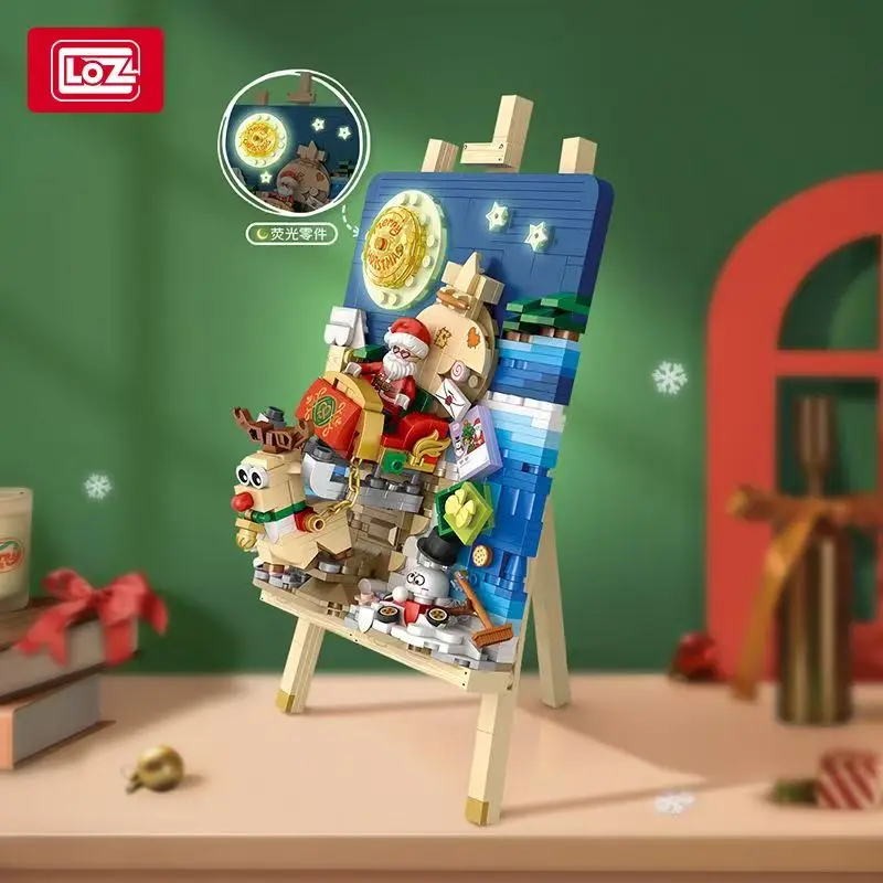 LOZ Christmas Building Blocks Toy Gift Box Navida Mini Blocks New Year Assembled Christmas Puzzle Assembly Model Decoration 1223 2
