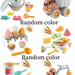 Children bulldozer straw Random color beach toy engineering car excavator wheat straw dredging tool splash beach shovel 1