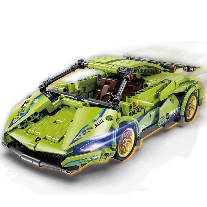 Technical Super Racing Car Model Building Blocks Automobile Pull Back DIY MOC Vehicle Bricks Children Construction Toys 5