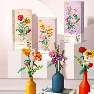 Artificial Flowers Bouquet Building Blocks Set Mini Flowers Building Kits for Gifts DIY Building Bricks for Adult/Teens With box 1