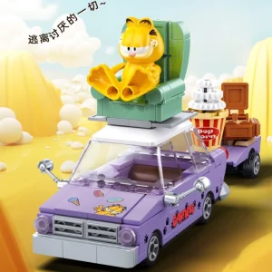 Sluban Building blocks Gaffey cat car street view tide play adornment toys 1