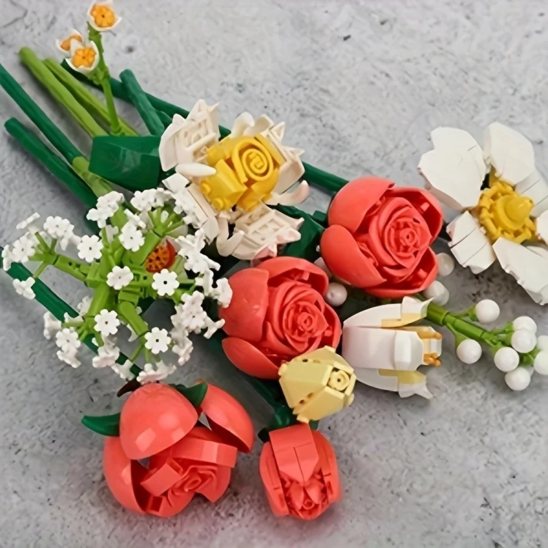 Building Blocks Flowers Bouquet Set Flowers Models Home Decor Botanical Collection Bricks Toys for Adults Mother's Day Christmas 6