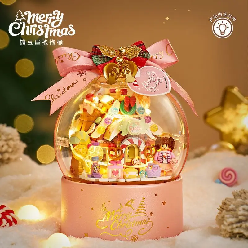 Christmas Crystal ball for girls Loz Blocks 2025 Navida New Year Xmas Tree with Cover Gift for Girls Friends Birthday 4