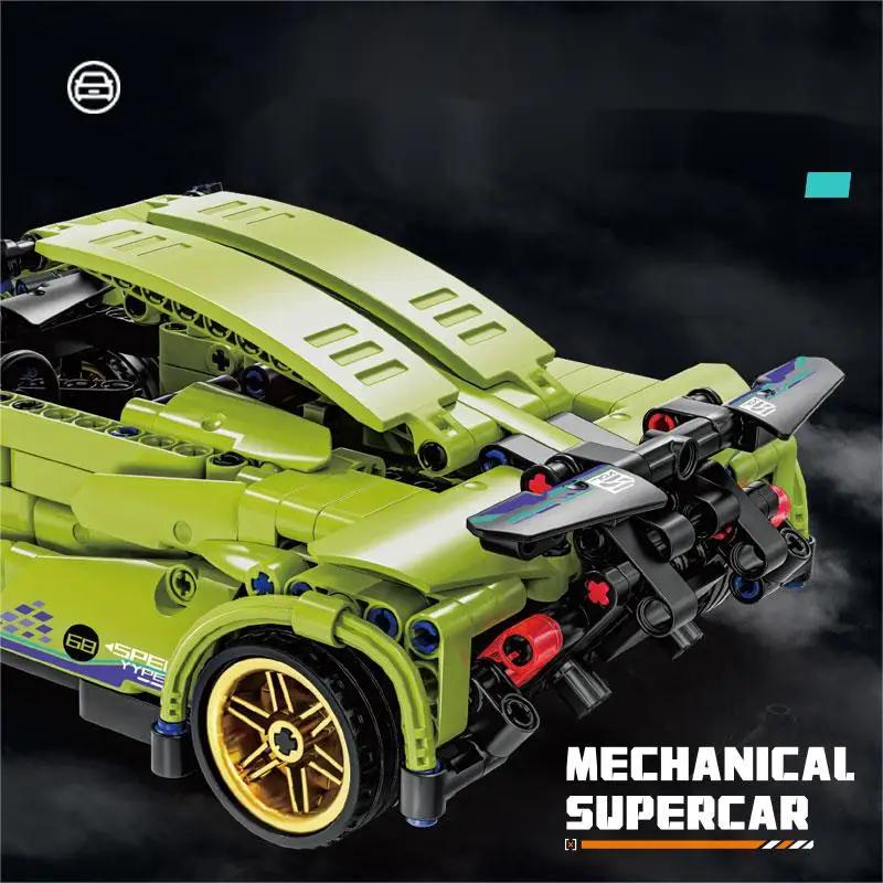 Technical Super Racing Car Model Building Blocks Automobile Pull Back DIY MOC Vehicle Bricks Children Construction Toys 3