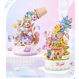 Music box building blocks Magic Cabin sets Christmas Thanksgiving gift decorations 1