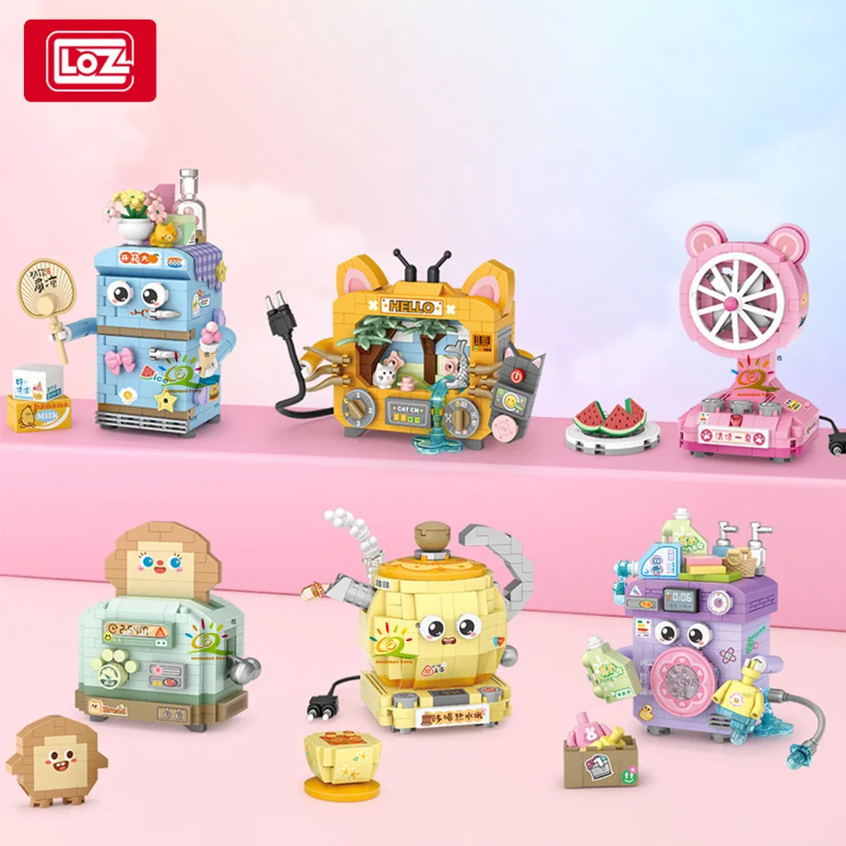 LOZ DIY Mini Refrigerator Fan Model Building Block Set Creative Television Decoration Bricks City Toys for Adult Children Gift 6