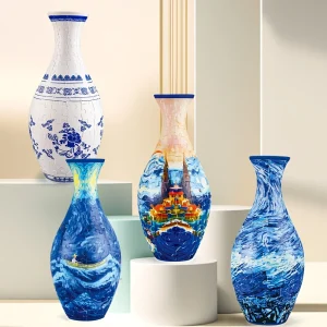 3D Puzzle Vase Adult Jigsaw 3D Art Jigsaw Vase Unique 160 Curved Plastic Puzzles Vase for Home Office Decoration 1pcs 1