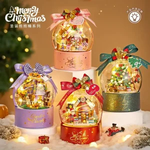 Christmas Crystal ball for girls Loz Blocks 2025 Navida New Year Xmas Tree with Cover Gift for Girls Friends Birthday 1