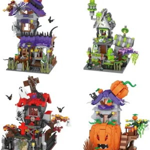 loz halloween mini blocks Loz house display Bricks Haunted/Freak/Pumpkin/Witch House Easter Model Building Kit Halloween Display 1