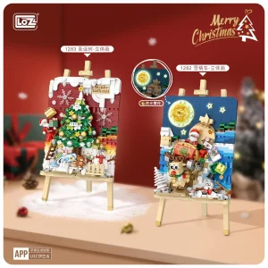 LOZ Christmas Building Blocks Toy Gift Box Navida Mini Blocks New Year Assembled Christmas Puzzle Assembly Model Decoration 1223 1