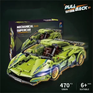 Technical Super Racing Car Model Building Blocks Automobile Pull Back DIY MOC Vehicle Bricks Children Construction Toys 1