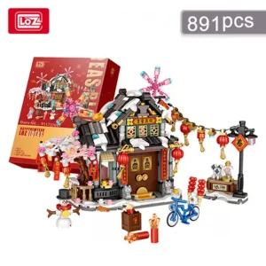 New year House Decoration Spring Festival Building Blocks Retro Lunar New year Block Bricks Building Toy for Children or Adult 1