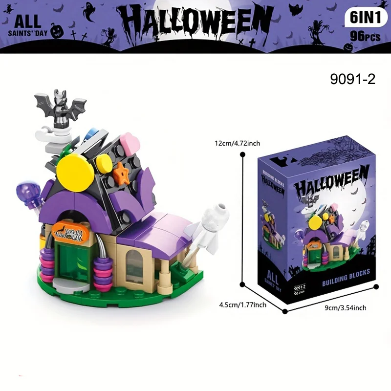 Halloween Building Blocks Kids bricks Haunted House Toys Pumpkin Festival Gift Ornaments Halloween Decoration 2025 3