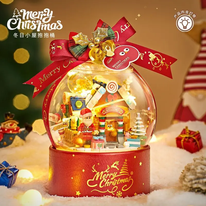 Christmas Crystal ball for girls Loz Blocks 2025 Navida New Year Xmas Tree with Cover Gift for Girls Friends Birthday 2