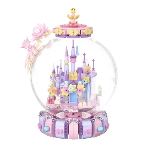 Fairy Tale Crystal Ball Castle Blocks Pink Puzzle Toy Magical Orb Floral Gift for Girls Birthday Christmas Gift for Youngster 1