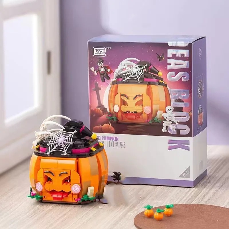loz halloween mini blocks Loz house display Bricks Haunted/Freak/Pumpkin/Witch House Easter Model Building Kit Halloween Display 6