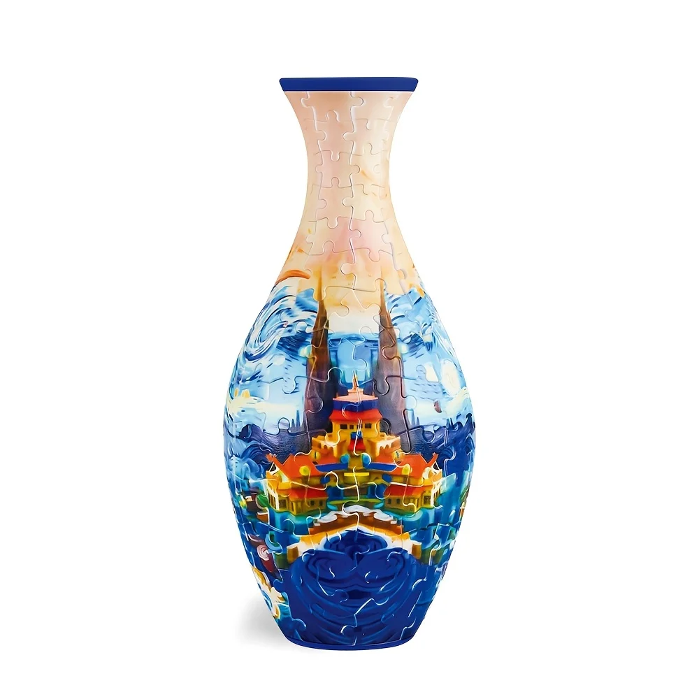 3D Puzzle Vase Adult Jigsaw 3D Art Jigsaw Vase Unique 160 Curved Plastic Puzzles Vase for Home Office Decoration 1pcs 5