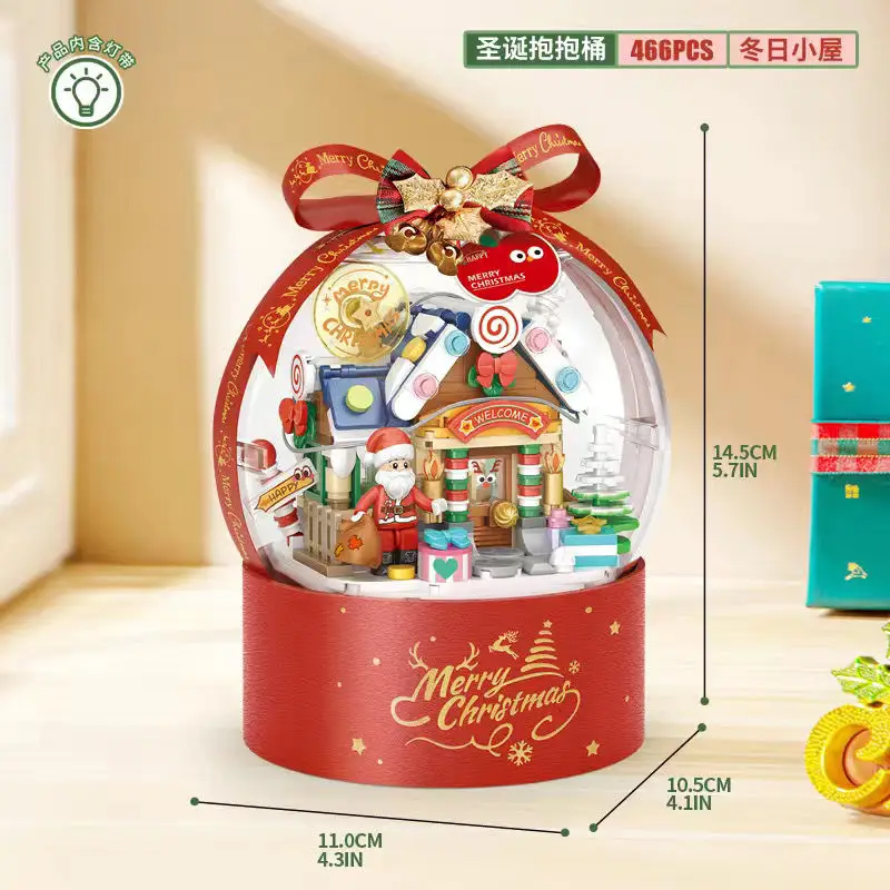 Christmas Crystal ball for girls Loz Blocks 2025 Navida New Year Xmas Tree with Cover Gift for Girls Friends Birthday 6